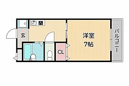 ラヴェニュー西牧野 1Kの間取図画像