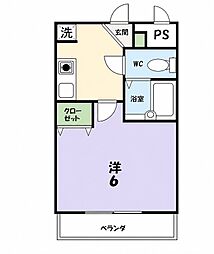 マルエスマンション川原町 1Kの間取図画像