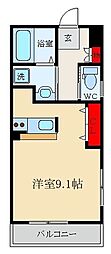 シャンテー中宮3 ワンルームの間取図画像