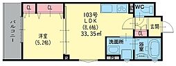 クリエオーレ出口 1LDKの間取図画像