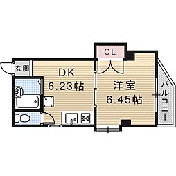 咲良マンション 1DKの間取図画像