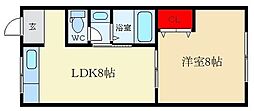 シャンテー香里ヶ丘3 1LDKの間取図画像