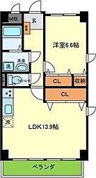 ヨコヤママンション1号館 1LDKの間取図画像