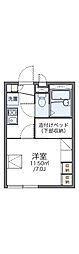レオパレスイヌイ2 1Kの間取図画像