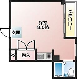 枚方パークアイランド125 ワンルームの間取図画像