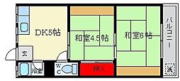 奥野ハイツ 2Kの間取図画像