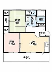エクセル春日A 2LDKの間取図画像