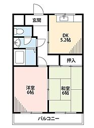 エンジェリ星丘 2DKの間取図画像