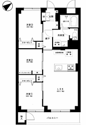 しらとり台住宅2号棟 3LDKの間取図画像
