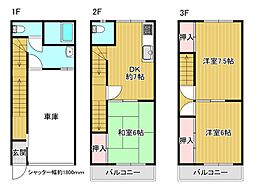 酉島テラスハウス 3DKの間取り