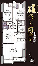 ライオンズマンション湘南秋谷 3LDKの間取図画像
