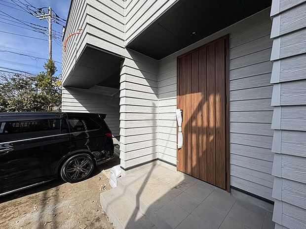 ラップサイディング調の外壁。