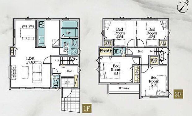 部屋数にゆとりがあり、家事動線も良好な間取り