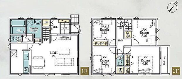 部屋数にゆとりがあり、家事動線も良好な間取り