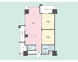 デュオセーヌ相模原上溝駅前 2LDKの間取図画像