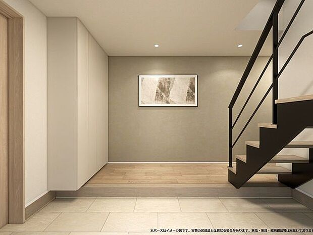 内観イメージパース(玄関ホール)。