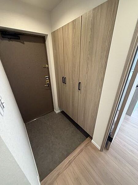 【新規交換】建具と調和する木目調の収納扉。機能性と美しさを兼ね備えた「家の顔」