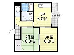 グレース北山本 2DKの間取図画像