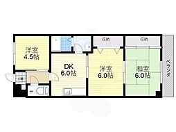 リフレ川西 3Kの間取図画像