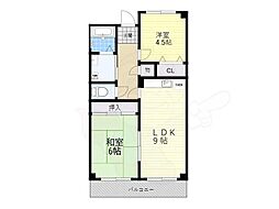 エクセル上小阪 2LDKの間取図画像