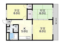 ロビンハイツ 3Kの間取図画像