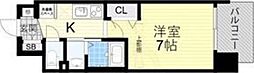 Luxe布施東 1Kの間取図画像