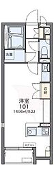 レオネクストみやび2 ワンルームの間取図画像