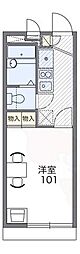 レオパレスかもじや 1Kの間取図画像