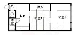 エクセレント老原A棟 2Kの間取図画像