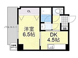 レークランド喜多 1DKの間取図画像