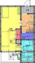 東大阪市吉松1丁目アパート 1Kの間取図画像