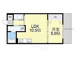 セレニティ衣摺 1LDKの間取図画像
