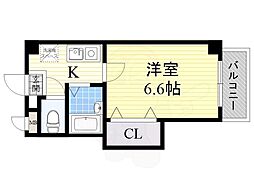 コラソンスクエア 1Kの間取図画像