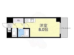 ハイグレース長田 ワンルームの間取図画像