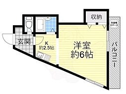 リバーサイド瓢箪山 ワンルームの間取図画像