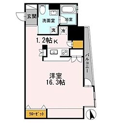 カスタリア伏見 ワンルームの間取図画像