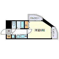 プレサンス名古屋城前 1Kの間取図画像