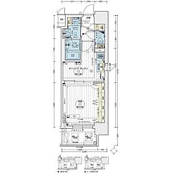 エステムコート名古屋栄プレシャス 1DKの間取図画像