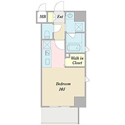 名古屋市営桜通線 今池駅 徒歩4分の賃貸マンション 10階ワンルームの間取り