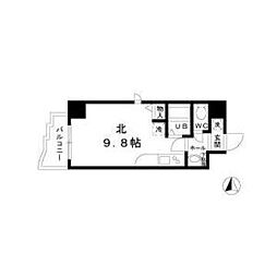 名古屋市営東山線 名古屋駅 徒歩10分の賃貸マンション 10階ワンルームの間取り