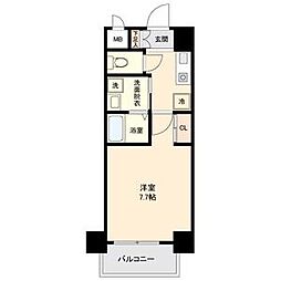 名古屋市営鶴舞線 いりなか駅 徒歩4分の賃貸マンション 2階1Kの間取り