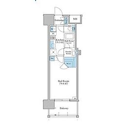 名古屋市営桜通線 高岳駅 徒歩3分の賃貸マンション 9階1Kの間取り