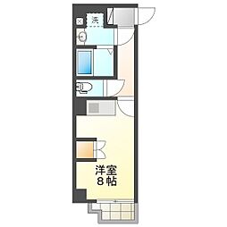 名古屋市営名城線 東別院駅 徒歩3分の賃貸マンション 3階ワンルームの間取り