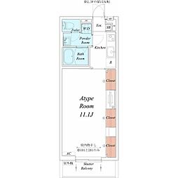 名古屋市営桜通線 車道駅 徒歩4分の賃貸マンション 2階1Kの間取り