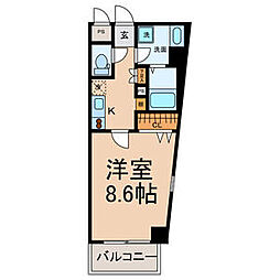 名古屋市営東山線 新栄町駅 徒歩5分の賃貸マンション 2階1Kの間取り