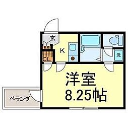 スターブル今池 1Kの間取図画像