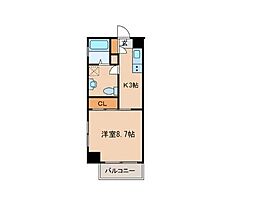 グランデ浅間町 1Kの間取図画像