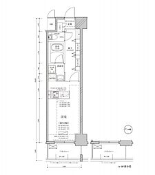 名古屋市営鶴舞線 鶴舞駅 徒歩5分の賃貸マンション 4階ワンルームの間取り