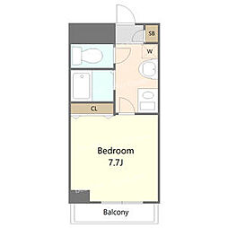 名古屋市営東山線 新栄町駅 徒歩9分の賃貸マンション 3階1Kの間取り