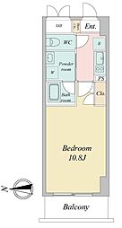 BSRESIDENCESAKAE 1Kの間取図画像